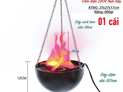 Đèn ngọn lửa giả 3D trang trí để bàn và treo LED-LUA3D