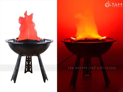 Đèn ngọn lửa giả 3D trang trí để bàn và treo LED-LUA3D