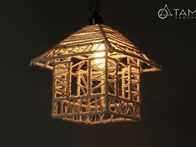 Đèn thả trần khung sắt quấn dây thừng Rustic [Nhiều kiểu - Full PK] DENTHATRAN-01