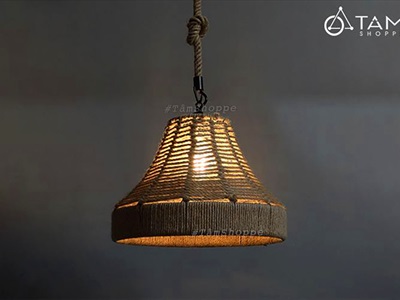 Đèn thả trần khung sắt quấn dây thừng Rustic [Nhiều kiểu - Full PK] DENTHATRAN-01