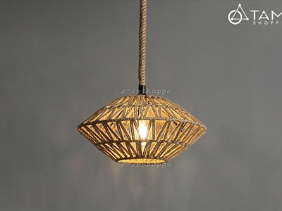 Đèn thả trần khung sắt quấn dây thừng Rustic [Nhiều kiểu - Full PK] DENTHATRAN-01