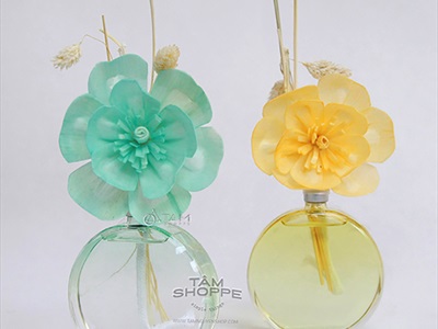 Bộ tinh dầu tự khuếch tán lọ màu trong suốt bốn mùa Yilansam 100ml