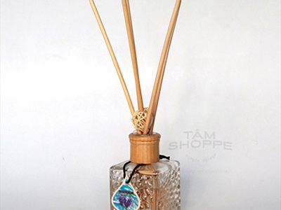 Bộ tinh dầu tự khuếch tán lọ thủy tinh vuông 200ml
