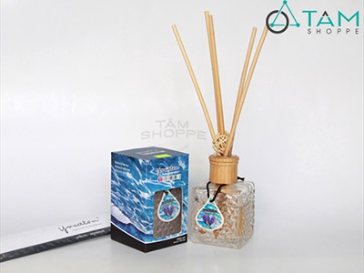 Bộ tinh dầu tự khuếch tán lọ thủy tinh vuông 200ml