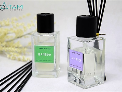 Bộ tinh dầu tự khuếch tán que đen lọ cao đơn giản 100ml