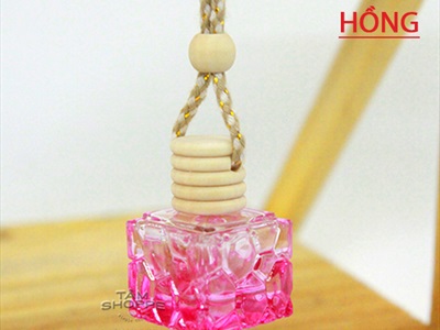 Chai đựng tinh dầu treo xe ô tô tự tỏa hương hình vuông (Chai không) TD-TX-03