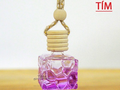 Chai đựng tinh dầu treo xe ô tô tự tỏa hương hình vuông (Chai không) TD-TX-03