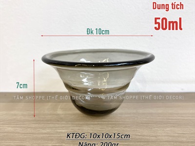 Chén thủy tinh đựng nước tinh dầu cho đèn khung sắt PKTTDTD-CH.TT