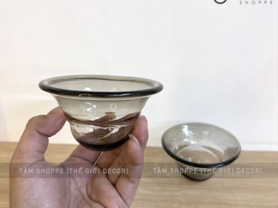 Chén thủy tinh đựng nước tinh dầu cho đèn khung sắt PKTTDTD-CH.TT