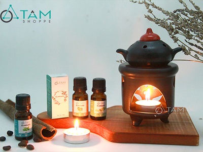 Đèn đốt tinh dầu hình ấm trà DDTD-GOM-01