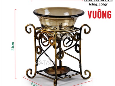 Đèn đốt tinh dầu khung sắt Bắc Âu DDTD-KS-01