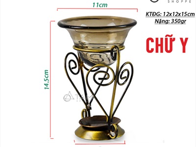 Đèn đốt tinh dầu khung sắt Bắc Âu DDTD-KS-01