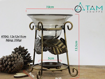 Đèn đốt tinh dầu khung sắt Bắc Âu DDTD-KS-01