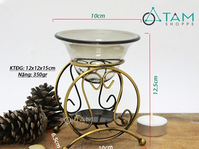 Đèn đốt tinh dầu khung sắt Bắc Âu DDTD-KS-01