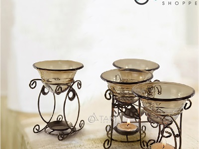 Đèn đốt tinh dầu khung sắt Bắc Âu DDTD-KS-01