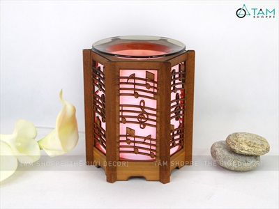 Đèn xông tinh dầu gỗ nốt nhạc vui [Tặng bóng đèn] DXTDD-M0292