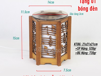 Đèn xông tinh dầu gỗ nốt nhạc vui [Tặng bóng đèn] DXTDD-M0292