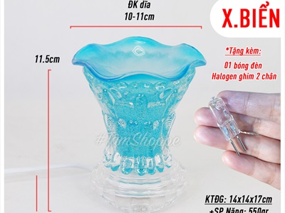 Đèn xông tinh dầu thuỷ tinh ngẫu nhiên kiểu [Tặng bóng đèn] DXTDD-TT-LXK
