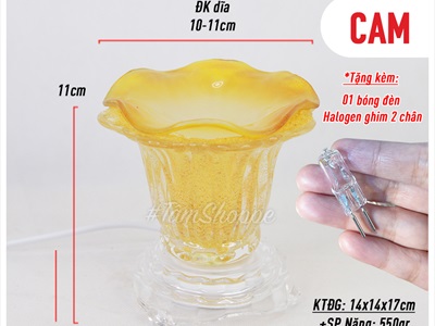 Đèn xông tinh dầu thuỷ tinh ngẫu nhiên kiểu [Tặng bóng đèn] DXTDD-TT-LXK
