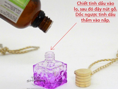 Set 01 lọ đựng tinh dầu treo xe + 02 chai tinh dầu Scentastic 10ml kèm hộp gỗ TD-TX-01