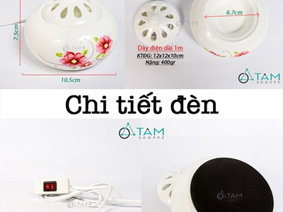 Lò xông trầm hương tinh dầu bằng nhiệt điện [không đèn] LXTH-DIEN-01