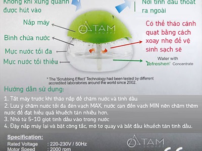 Máy khuếch tán tinh dầu chiếc lá Refreshener [Tặng tinh dầu] MKTTD-01