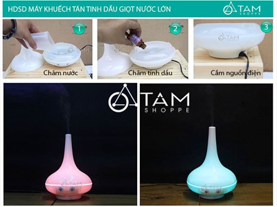 Máy khuếch tán tinh dầu giọt nước lớn phun khói ion [Tặng tinh dầu] MKTTD-02