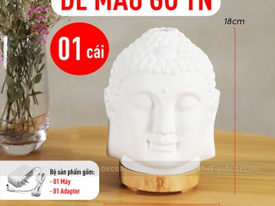 Máy khuếch tán tinh dầu hình đầu Phật [Kèm Adaptor -Tặng tinh dầu] MKTTD-26