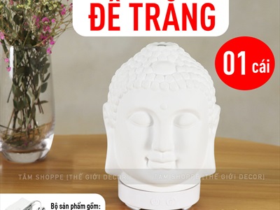 Máy khuếch tán tinh dầu hình đầu Phật [Kèm Adaptor -Tặng tinh dầu] MKTTD-26
