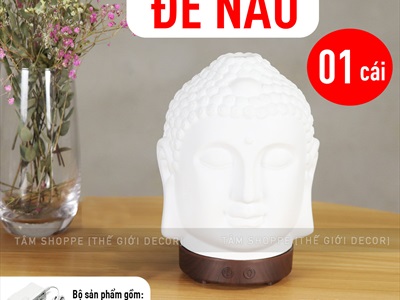Máy khuếch tán tinh dầu hình đầu Phật [Kèm Adaptor -Tặng tinh dầu] MKTTD-26