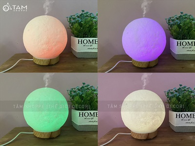 Máy khuếch tán tinh dầu hình mặt trăng [Cáp USB -Tặng tinh dầu] MKTTD-27