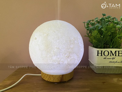 Máy khuếch tán tinh dầu hình mặt trăng [Cáp USB -Tặng tinh dầu] MKTTD-27