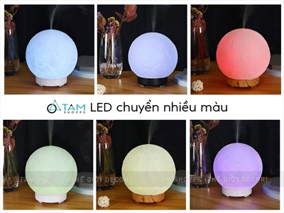 Máy khuếch tán tinh dầu hình mặt trăng [Cáp USB -Tặng tinh dầu] MKTTD-27