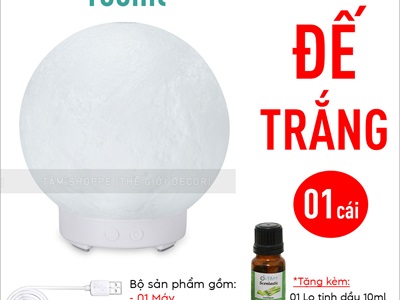 Máy khuếch tán tinh dầu hình mặt trăng [Cáp USB -Tặng tinh dầu] MKTTD-27
