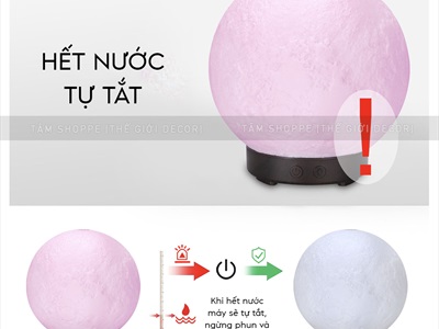 Máy khuếch tán tinh dầu hình mặt trăng [Cáp USB -Tặng tinh dầu] MKTTD-27