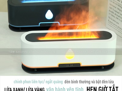 Máy khuếch tán tinh dầu ngọn lửa dài giọt nuớc [Kèm Adaptor -Tặng tinh dầu] MKTTD-32