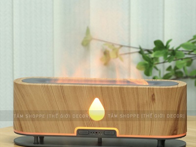 Máy khuếch tán tinh dầu ngọn lửa dài giọt nuớc [Kèm Adaptor -Tặng tinh dầu] MKTTD-32