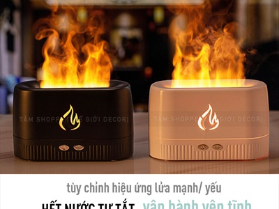 Máy khuếch tán tinh dầu ngọn lửa đơn giản [Cáp USB -Tặng tinh dầu] MKTTD-31