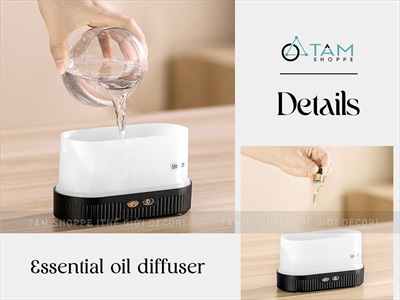 Máy khuếch tán tinh dầu ngọn lửa đơn giản [Cáp USB -Tặng tinh dầu] MKTTD-31