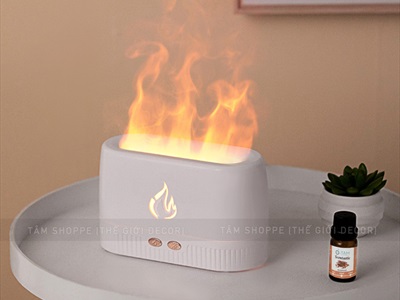 Máy khuếch tán tinh dầu ngọn lửa đơn giản [Cáp USB -Tặng tinh dầu] MKTTD-31