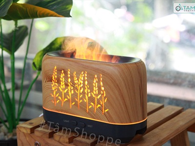 Máy khuếch tán tinh dầu phun khói siêu âm ngọn lửa [Tặng tinh dầu] MKTTD-18