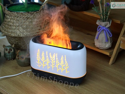 Máy khuếch tán tinh dầu phun khói siêu âm ngọn lửa [Tặng tinh dầu] MKTTD-18
