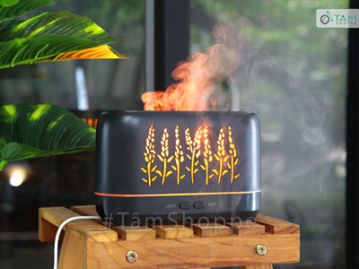 Máy khuếch tán tinh dầu phun khói siêu âm ngọn lửa [Tặng tinh dầu] MKTTD-18