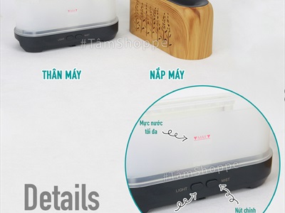 Máy khuếch tán tinh dầu phun khói siêu âm ngọn lửa [Tặng tinh dầu] MKTTD-18