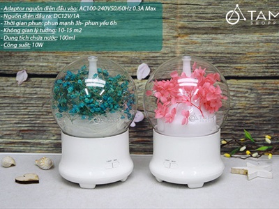 Máy khuếch tán tinh dầu phun khói siêu âm cẩm tú cầu [Tặng tinh dầu] MKTTD-13
