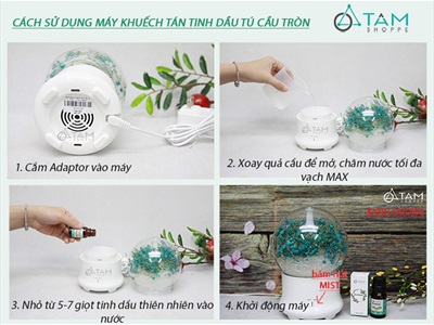 Máy khuếch tán tinh dầu phun khói siêu âm cẩm tú cầu [Tặng tinh dầu] MKTTD-13