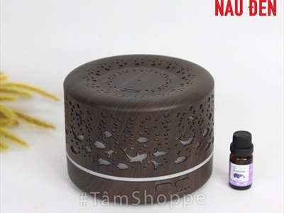 Máy khuếch tán tinh dầu trụ lùn vân gỗ phong cách biển phun khói siêu âm [Tặng tinh dầu] MKTTD-19