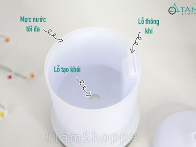 Máy khuếch tán tinh dầu trụ thẳng vân gỗ nâu đen họa tiết phun khói [Tặng tinh dầu] MKTTD-22