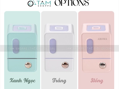Máy khuếch tán tinh dầu tủ vuông màu pastel [Cáp USB -Tặng tinh dầu] MKTTD-29