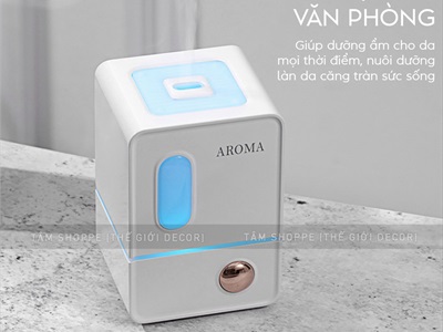 Máy khuếch tán tinh dầu tủ vuông màu pastel [Cáp USB -Tặng tinh dầu] MKTTD-29